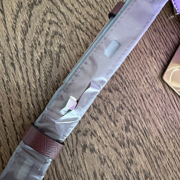 NWT!! Kate Spade Vanity Mini Top Handle Bag -Purple/Cream yellow(Irisbloom) - Picture 15 of 16